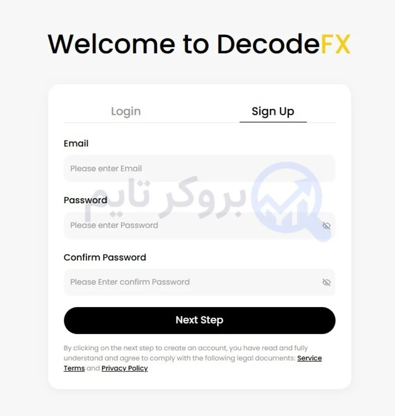 بروکر دکود اف ایکس | DecodeFX 10 مراحل ثبتنام در بروکر دکود اف ایکس